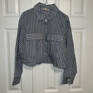 Lily Star Navy and White Striped Shirt